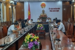 Phó Chủ tịch UBND tỉnh - Nguyễn Tự Công Hoàng điều hành cuộc họp tại điểm cầu tỉnh Bình Định